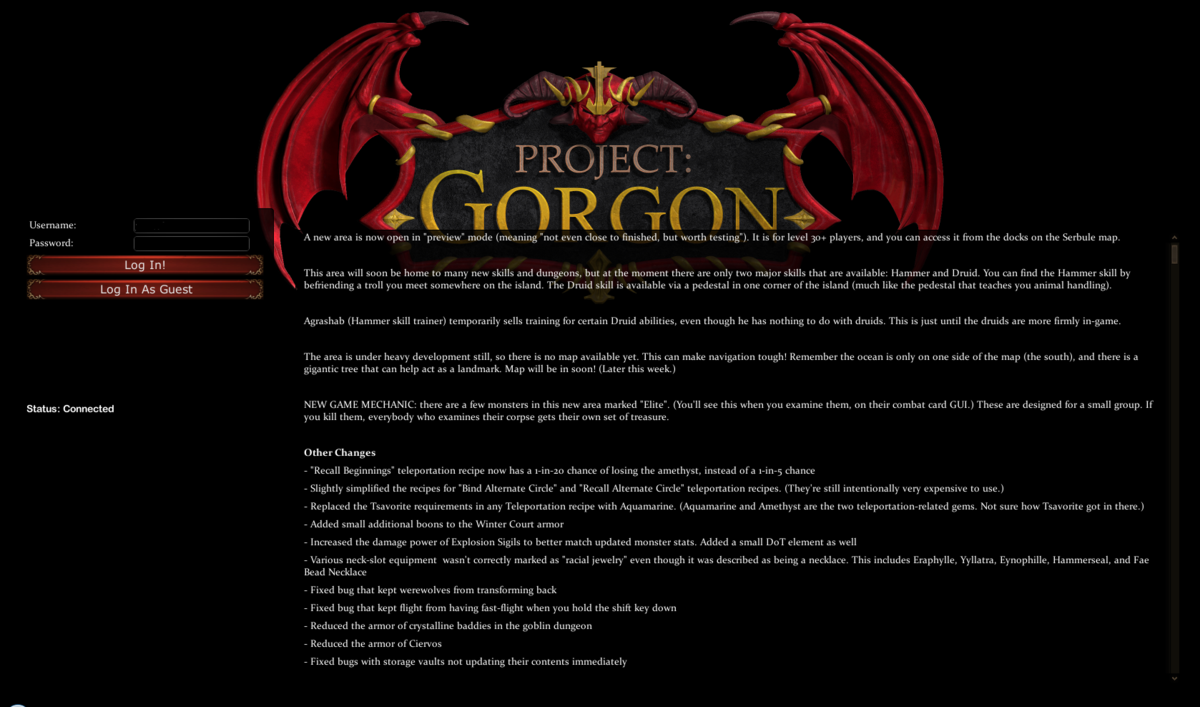 Ten Ton Hammer  Project Gorgon Nears Funding Goal, Unveils New Races